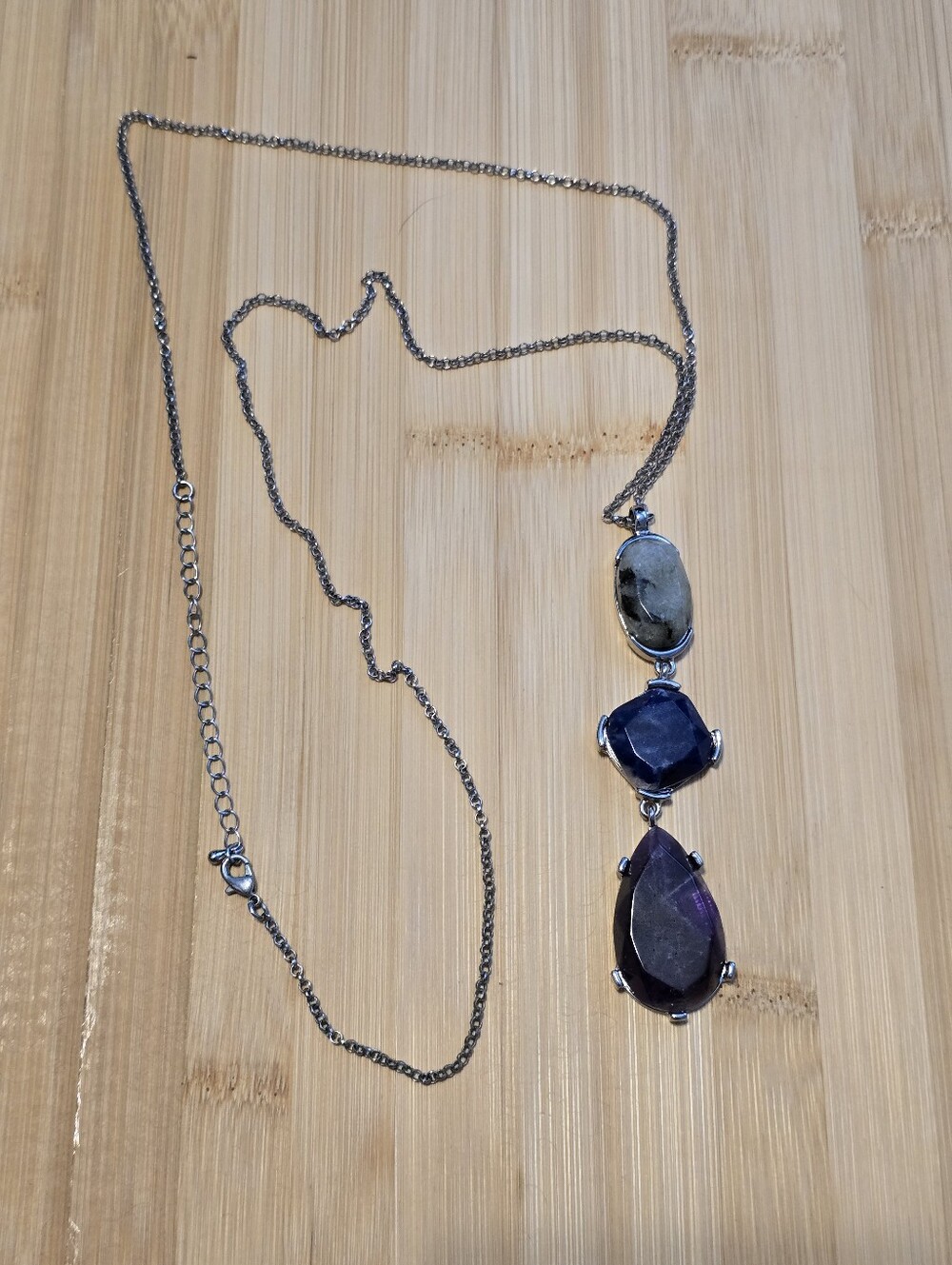 🌸 Christopher & Banks Blue, Purple & Gray Station Necklace 🌸